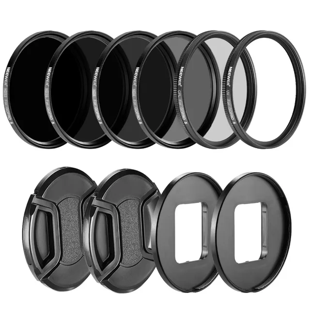 Best Price Neewer Camera Lens Filter Kit for GoPro Hero: Neutral Density ND Filte ND4 ND8 ND16 ND32 UV Filter CPL Filter Lens Cap