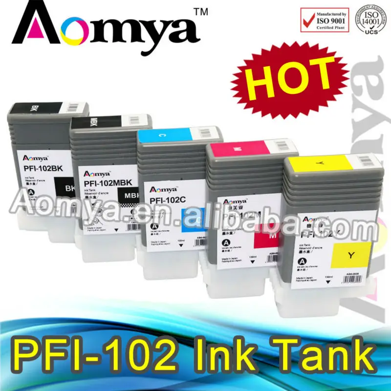 PFI-102 pfi102 Wide Format Cartridge for Canon iPF 700/710/720/760/650/655/750/755/600/610/605/500/510 Wholesale Office & School Supplies