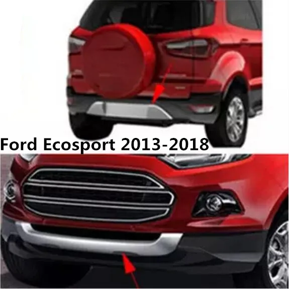 

JIOYNG ABS PAINT CHROME CAR FRONT+REAR BUMPERS PROTECTOR GUARD SKID PLATE FIT FOR Ford Ecosport 2013 2014 2015 2016 2017 2018