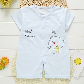 

Soft Summer Rompers For Baby Girls Boys Clothes Short Sleeve Jumpsuit For Girls Clothes Thin Infant Romper Cartoon Kids Clothing