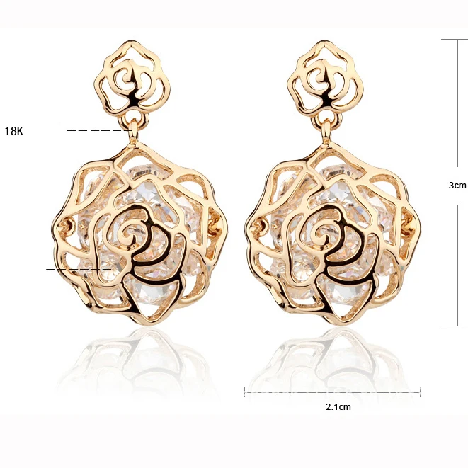 Купить Золотые Серьги Роза