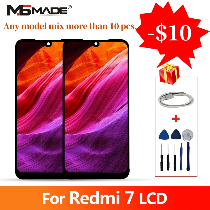 

6.26" IPS Original For Xiaomi Redmi 7 LCD Display Touch Sreen Digitizer 10 Point Touch Aseembly Replacement Parts With Frame