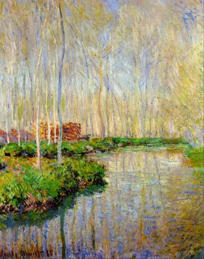 

High quality Oil painting Canvas Reproductions The River Epte (1885) By Claude Monet hand painted