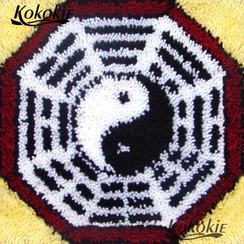 Threads embroidery Latch Hook Rug Kits cross stitch sets sale Tai Chi Gossip cushion mat diy Crocheting Yarn Needlework | Дом и сад