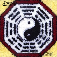 Linhas de bordado Tapete do Gancho da Trava Kits ponto de cruz define venda Tai Chi Fofocas tapete almofada Tapete de Crochê diy Fio de Costura(China)