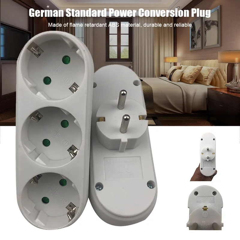 

Portable 16A 250V EU Plug 1 to 2/3 Socket Adapter Converter Fire Retardant ABS Sockets CLH@8