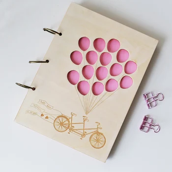 

Love Tandem Bike Balloons Custom Wedding Guest Book Bridal Shower Book Wedding Present Anniversary Gift Wedding Photo Album