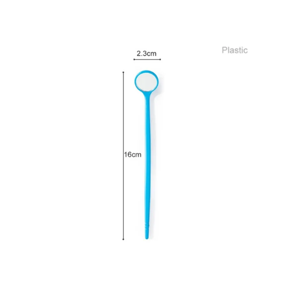 Нержавеющая сталь смотровое зеркало для наращивания ресниц, Зубное зеркало инструмент для рта, наращивание ресниц зеркало - Цвет: Blue Plastic