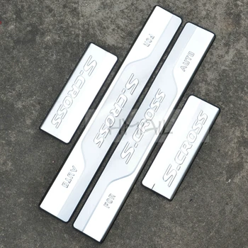 

Stainless steel door sill strip for SUZUKI S-CROSS 2014 2015 exterior Threshold trim car styling welcome pedal Scuff plate cover