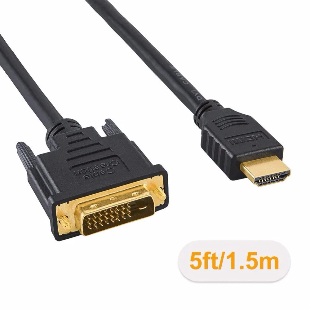 Кабель HDMI папа DVI(24 + 1) поддержка 1080P для Raspberry Pi Roku Xbox One ноутбука видеокарты Blue ray 1 5