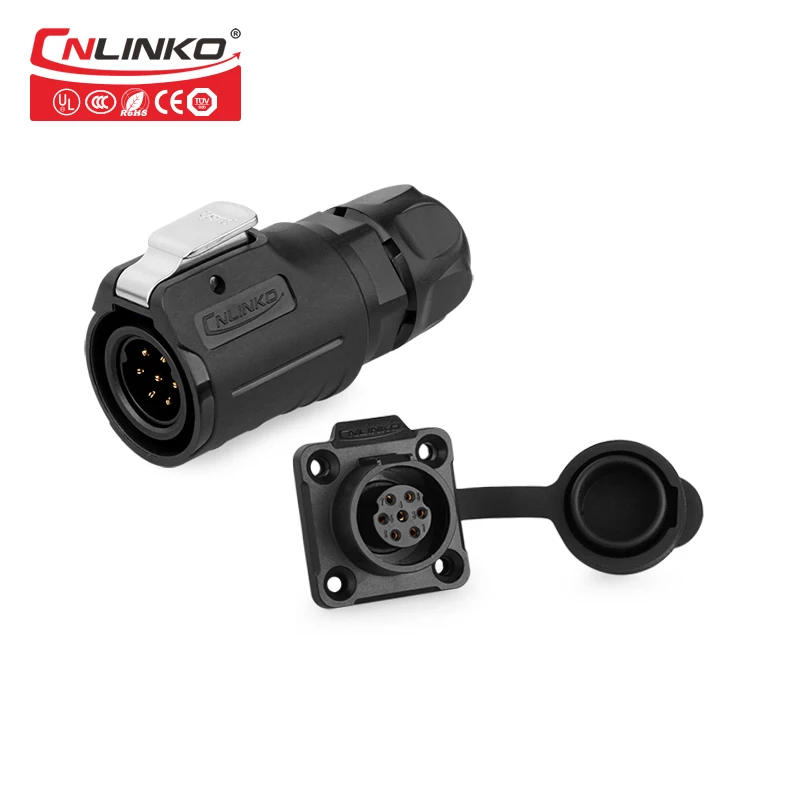 

Cnlinko M16 5A plug and socket waterproof IP67 connectors quick disconnect power connectors 7pin led strip light connector