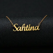 Gold Silver Color Personalized Custom Name Pendant Necklace Customized Cursive Nameplate Necklace Women Handmade Birthday Gift v attract handmade personalized double name necklace block letter font custom jewelry women birthday gift couple nameplate kolye
