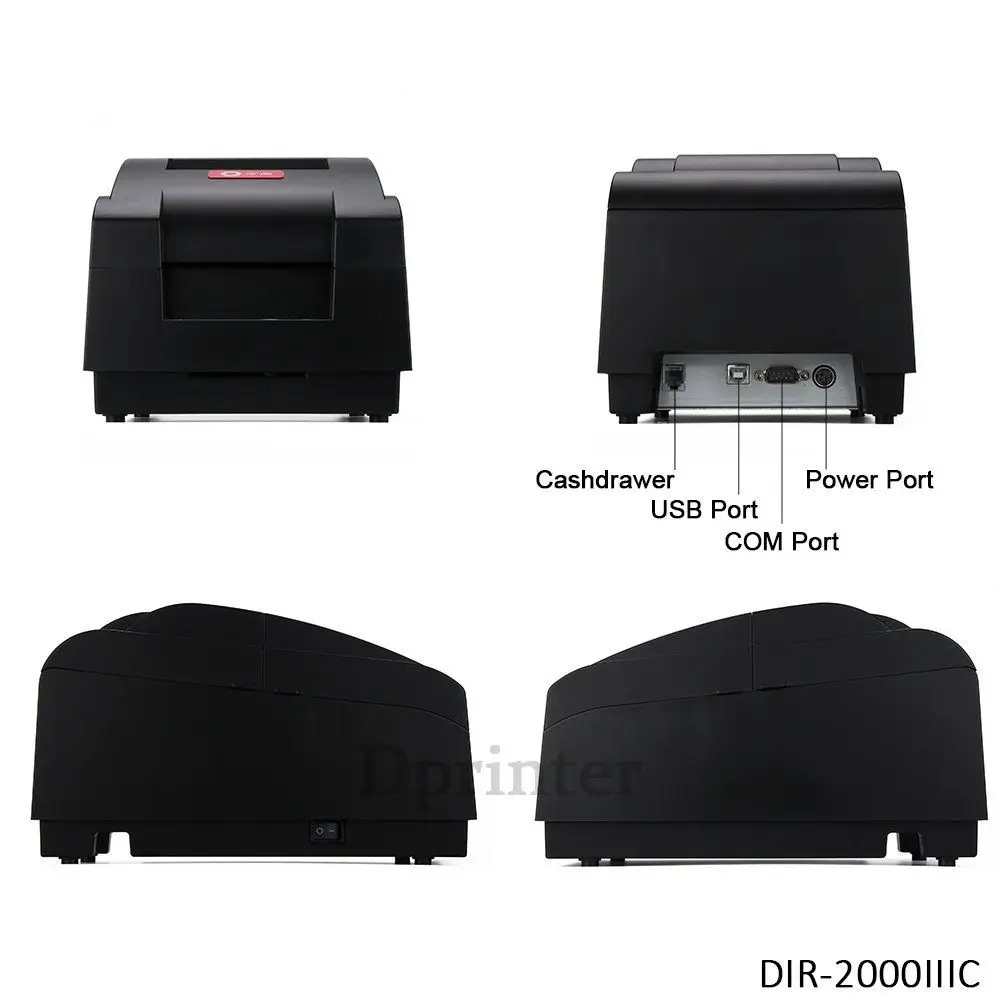 Desktop Dot Matrix Receipt Printer with Auto Cutter 76mm Paper