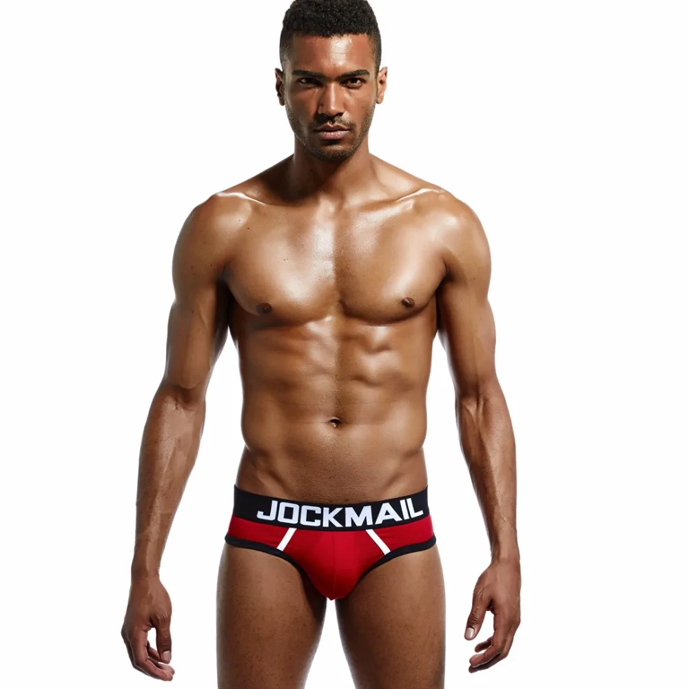 JOCKMAIL Brand Men Underwear open back Sexy Hollow Crotch BOTTOMLESS Cotton Men Briefs Backless Buttocks cueca Gay Underwear male briefs