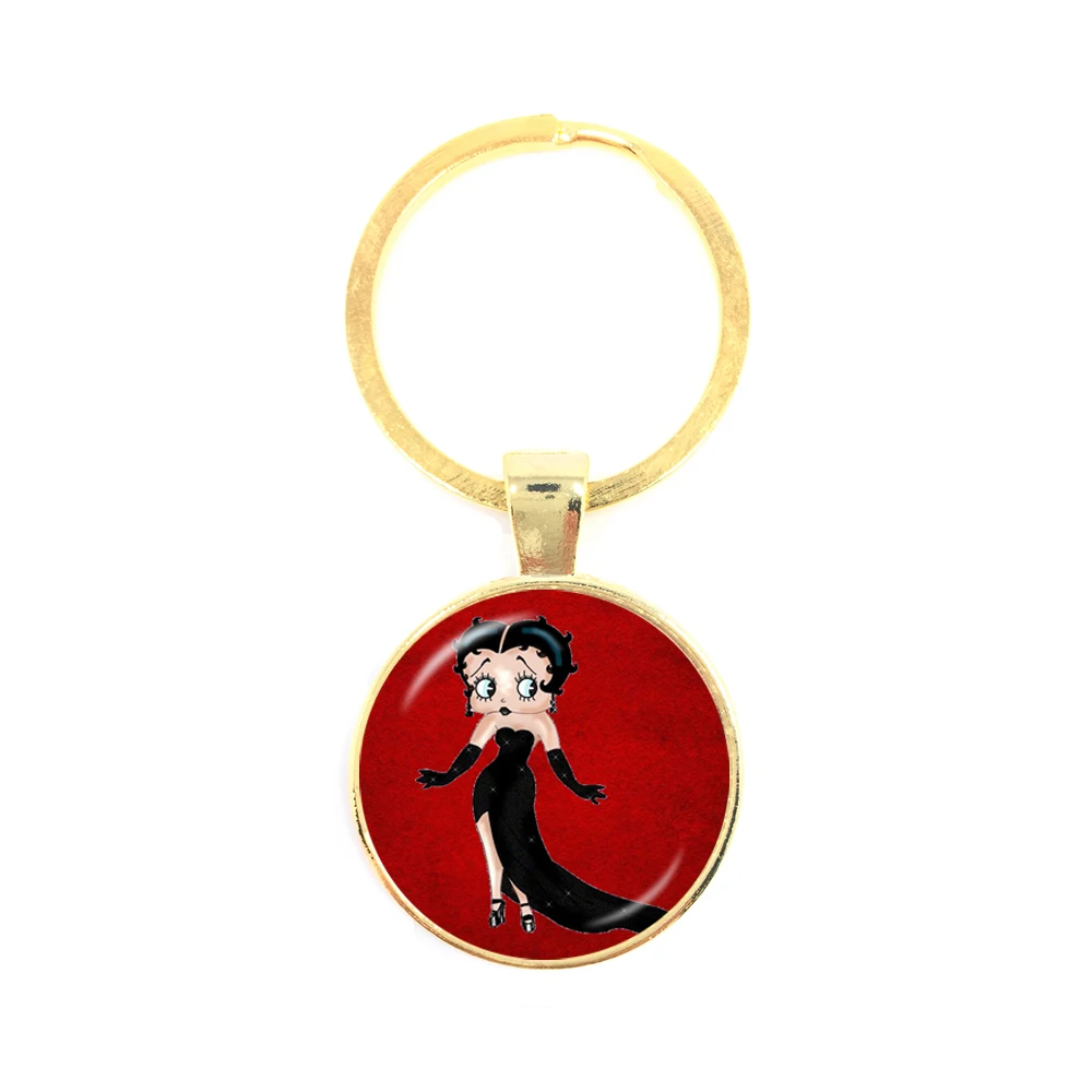 Новинка 2018 Naive и Sexy Hyperbole Betty Boop Series узор 25 мм круглый стеклянный кабошон брелок
