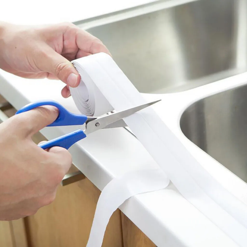 

Waterproof Mold Proof Adhesive Tape Durable Use 1 ROLL PVC Material Kitchen Bathroom Wall Sealing Tape Gadgets