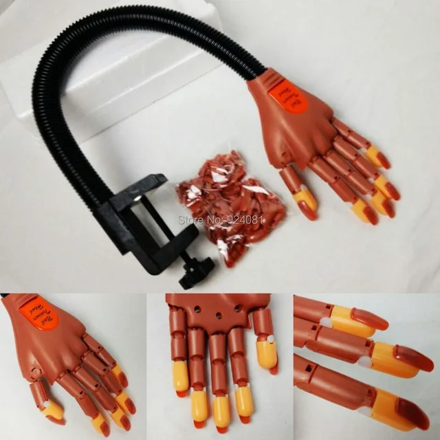 New Professional Nail Trainer Practice Hand Super Flexible Fingers New Professional Nail Trainer Practice Hand Super Flexible Fingers Personal Salon Adjule
