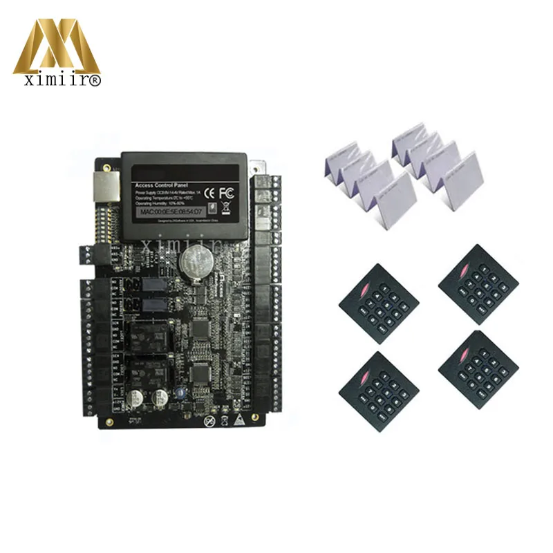 

Two doors controller TCP/IP access control board RFID card access control panel C3-200 with 4pcs KR102E card reader 20pc ID card
