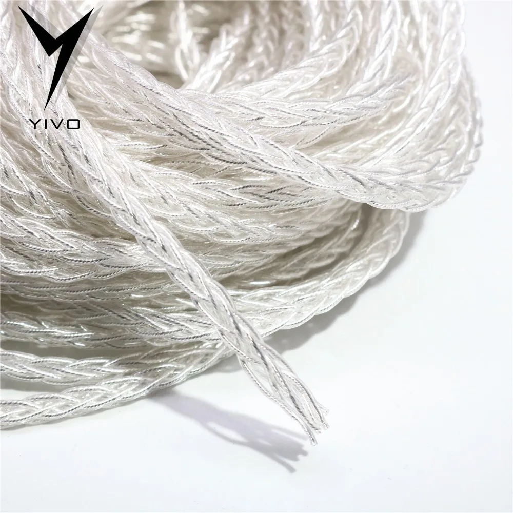 HIFI OFC Plated Silver Gold Soft 3 8mm Diameter Headphone Earphone Extension Audio Wire Cord Aux Cable No Plug for Phone Car MP3