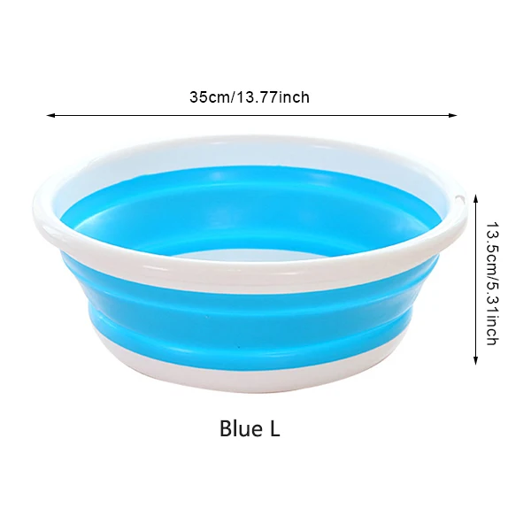 Складной Портативный бассейнов на открытом воздухе путешествия складной умывальник для кемпинга бассейна ведро чаша раковина бытовой инструмент для очистки аксессуары - Цвет: Blue L