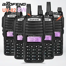 5 шт. BAOFENG UV-82 UV82 8 Вт двойной PTT рация 10 км VHF УВЧ морской радиоприемопередатчик VOX скремблер Ham радиостанция UV 82