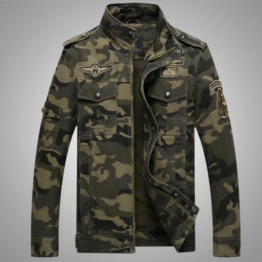 Мужская куртка в стиле милитари, ВВС, Осень-зима, хлопковые армейские куртки для мужчин, повседневные Бархатные мужские куртки, пальто, jaqueta masculina - Цвет: as picture