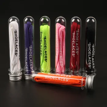

1Pairs/lot Shoelaces Noble Round Tube Packaging Print SHOELACES Letters Sneakers White Shoes Lace Flat Shoelace Offwhite