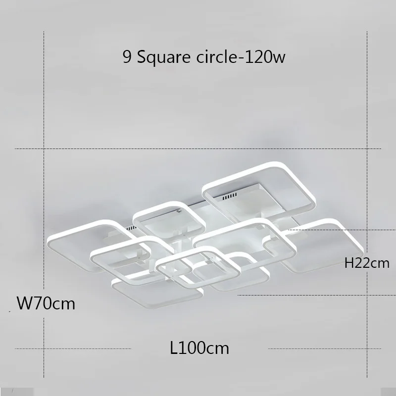 Современные черные/белые квадратные светодиодные потолочные светильники для гостиной, спальни, внутреннего освещения, плафон, потолочный светильник, luminaria teto - Цвет корпуса: White-9