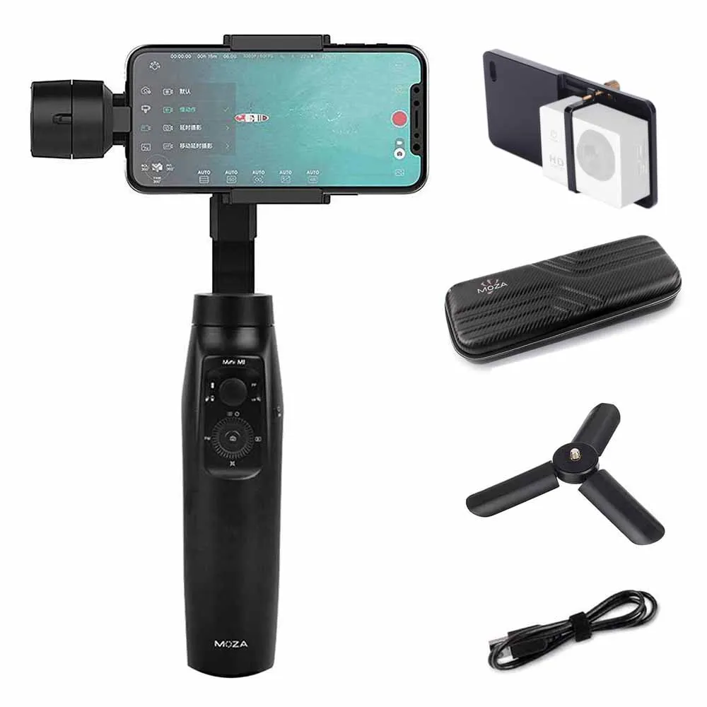 Cadiso Moza Mini-Mi 3-осевой ручной карданный стабилизатор для смартфона для iPhone X 8 Plus 8 samsung huawei Gopro Экшн-камера - Цвет: with GoPro Adapter