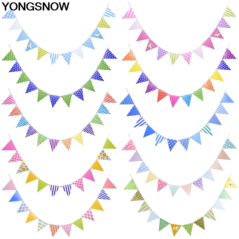 

Baby Shower Paper Flag Garland Hanging Bunting For Birthday Party Wedding Decoration Kids Children Baby Room Decoration Supplies