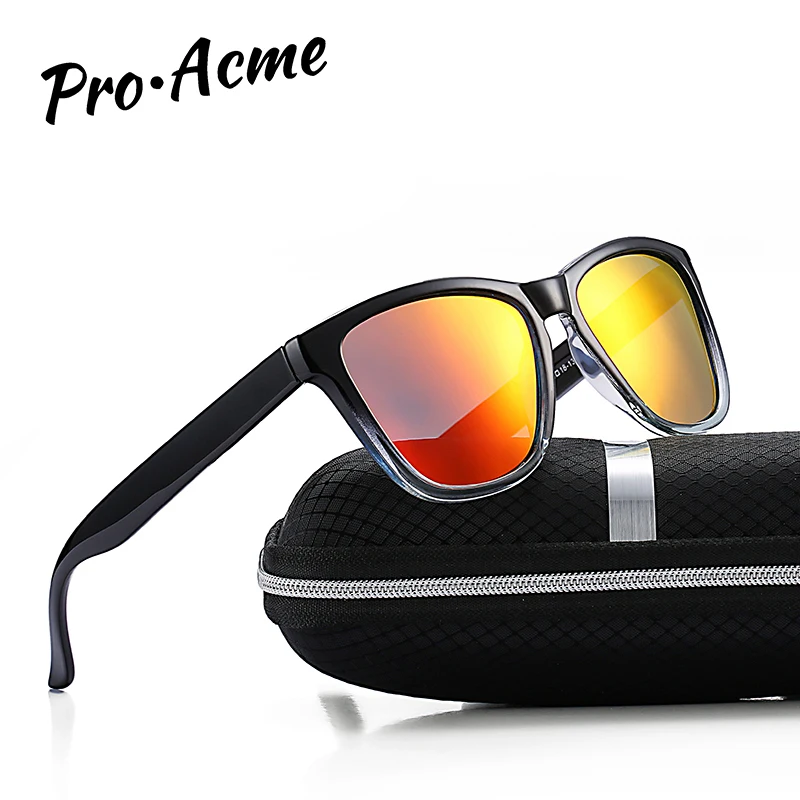 

Pro Acme Brand Designer Polarized Sunglasses for Men Women Gradient Colors Coating Mirror Square Frame Sun Glasses UV400 P0806