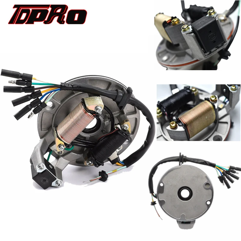 Tdpro мотоцикл 2 катушки статора Магнето пластины для 50cc 70cc 90cc 110cc 125cc 4-тактный двигатель для Dirt Pit Bike ATV Quad Go Kart