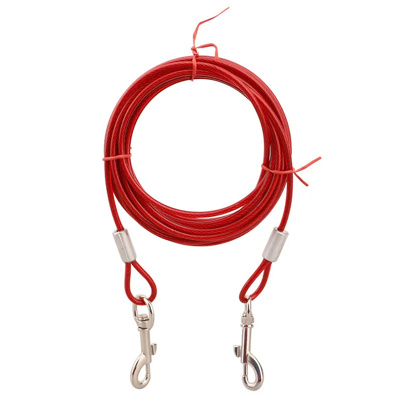 Поводок для собак с двумя головками поводок для домашних животных один для двух длинных стальных цепей поводок для собак цепь для собак Amazon Горячие товары для домашних животных - Цвет: Red