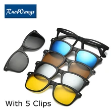 Зрелище Рамки Для мужчин Для женщин с 5 шт. клип на Солнцезащитные очки для женщин поляризационные Магнитная Очки мужской вождения Близорукость оптических
