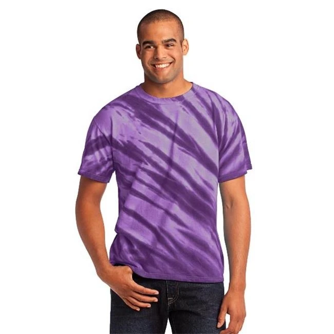 Port & Company PC148 Tiger Stripe Tie-Dye Tees Purple - 4XL