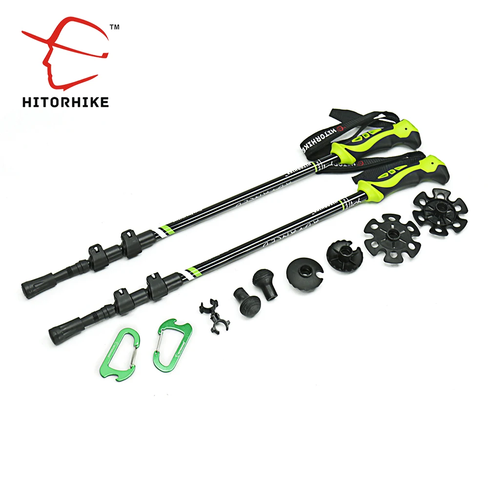 290g pc Nordic Walking Poles Trek Pole Telescopic Alpenstock 7075 Aluminum Alloy Shooting Crutch Senderismo Walking