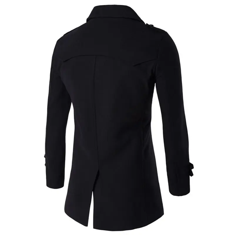 Зимняя шерстяная куртка, мужское высококачественное шерстяное пальто, повседневное тонкое шерстяное пальто с воротником, мужское длинное хлопковое пальто с воротником