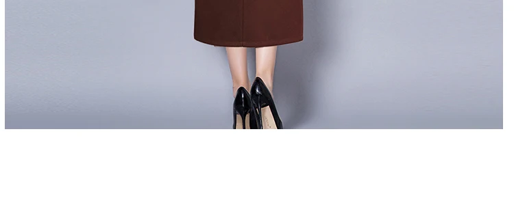TingYiLi осенне-зимняя шерстяная юбка-карандаш с высокой талией, винтажные женские юбки с разрезом в Корейском стиле, кофейная черная Теплая юбка макси