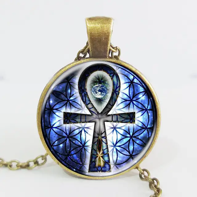 Wholesale Picture <b>Necklace Flower</b> of Life Ankh <b>Pendant</b> Chakra ...