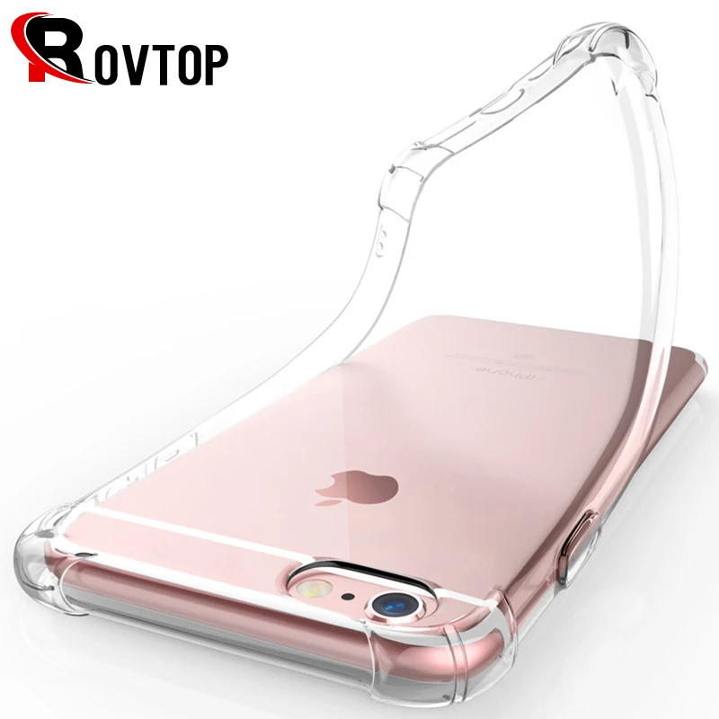 

Luxury Shockproof Bumper Transparent Silicone Phone Case For iPhone X XS 8 7 6 6S Plus Clear Protection Back Cover for iPhone 6s