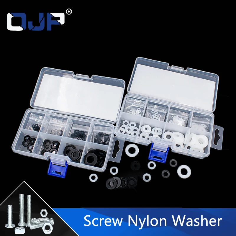 

Screw DIN125 ISO7089 M2 M2.5 M3 M4 M5 M6 M8 M10 White Black Plastic Nylon Washer Plated Flat Spacer Seals Washer Gasket Ring Set
