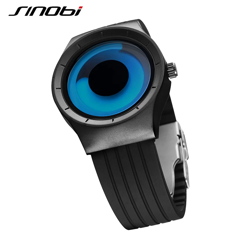 SINOBI часы для мужчин s Мода синий силиконовый ремешок кварцевые наручные часы для мужчин часы Топ бренд креативный повернуть время спортивные часы