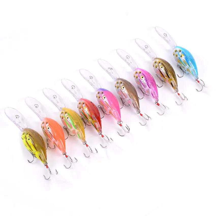  9pcs Crankbait Group Fish Bait Artificial Feather Wobbler Bait Swim Jig Lure Pike Trout Fishing Tac