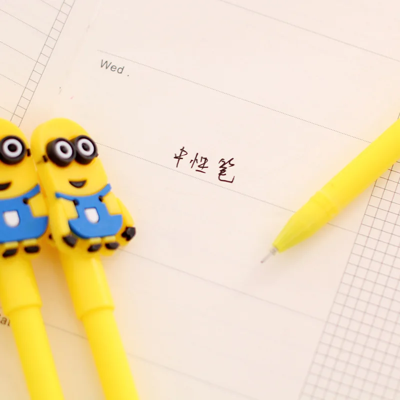 36 Pcs Creative Cartoon Yellow Baby Gel Pen 0.38mm Black Student Stationery School Pens Office Supplies Wholesale