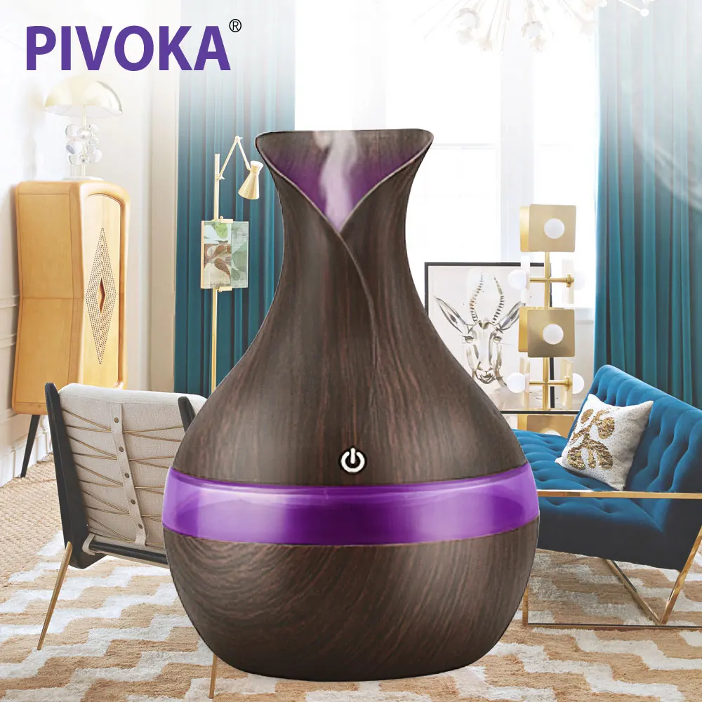 

PIVOKA 300ML Air Aroma Humidifier Essential Oils for Aromatherapy diffusers USB charging Ultrasonic humidificador For Home 066