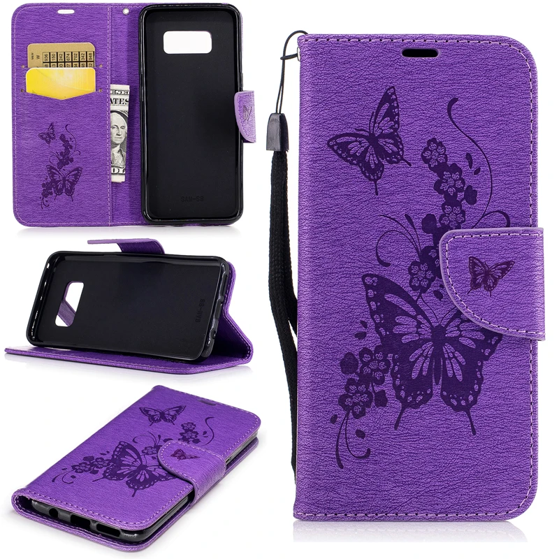 

Embossing Pattern Bear PU Leather Cases for Samsung Galaxy S8 G9500 Flip Mobile Phone Cases with Wallet Card Holders&Kickstand