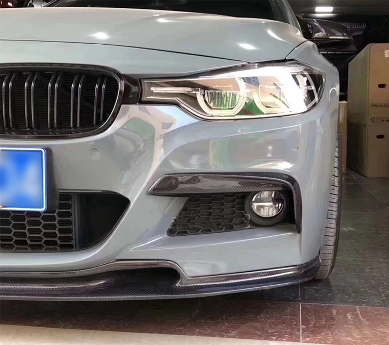 Углеродное волокно гоночные передние разветвители губа для BMW 3 серии F30 M