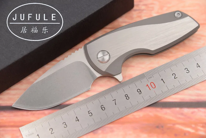 

JUFULE Made Malyshev Gnome folding D2 blade bearing TC4 titanium handle outdoor hunting camping pocket EDC tool kitchen knife