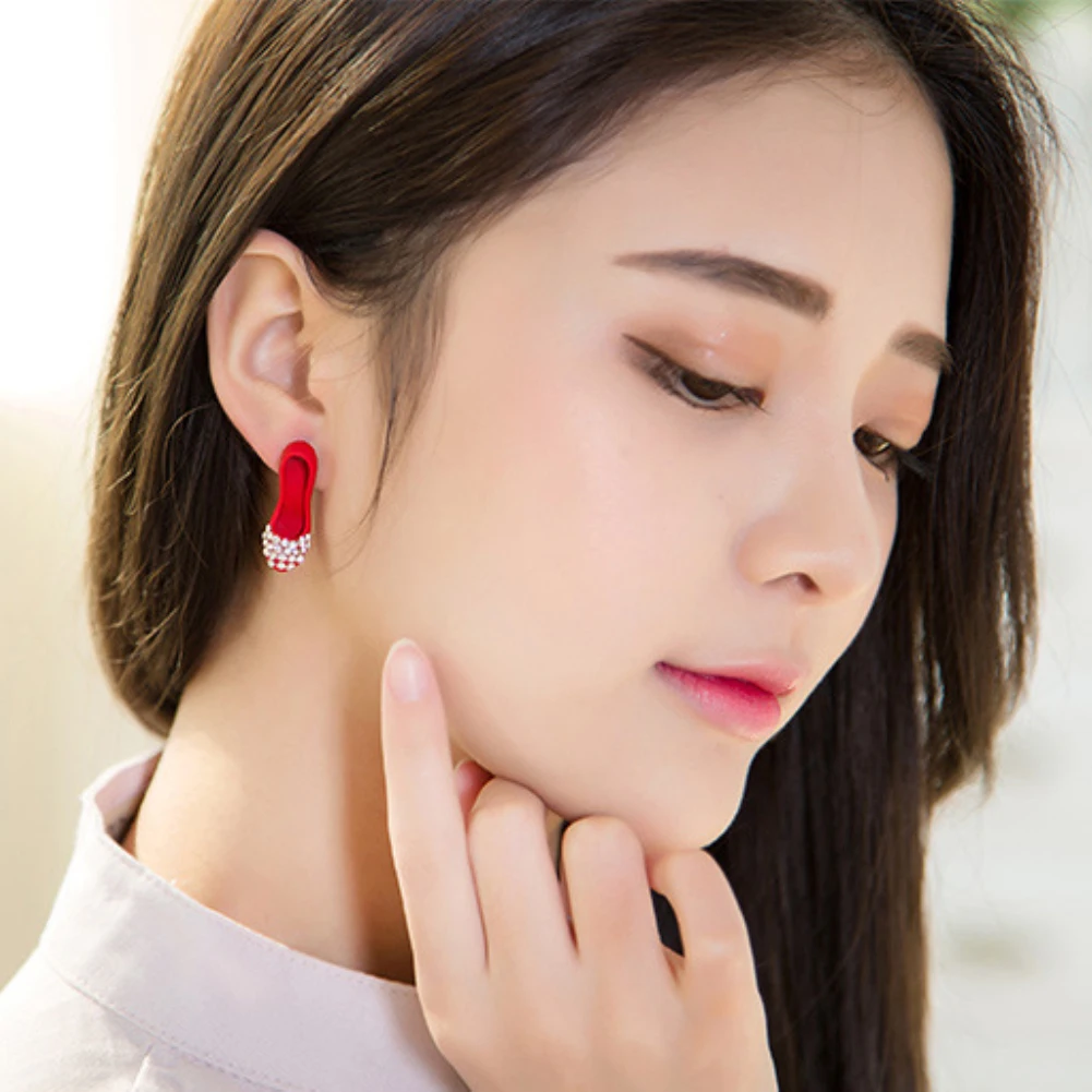 

Cute Cartoon Animal High Heels Alloy Ear Stud Earrings Women Girl Jewelry Gift