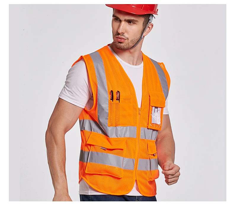 SFVEST HI VIS VIZ представительский жилет высокая видимость Рабочий жилет светоотражающий защитный Топ оранжевый желтый синий